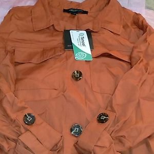 Mark New York 100% Tencel Long Sleve Blouse